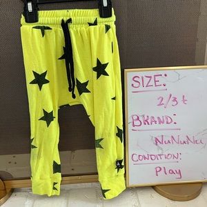 Nununu neon yellow star harem jogger sweat pant